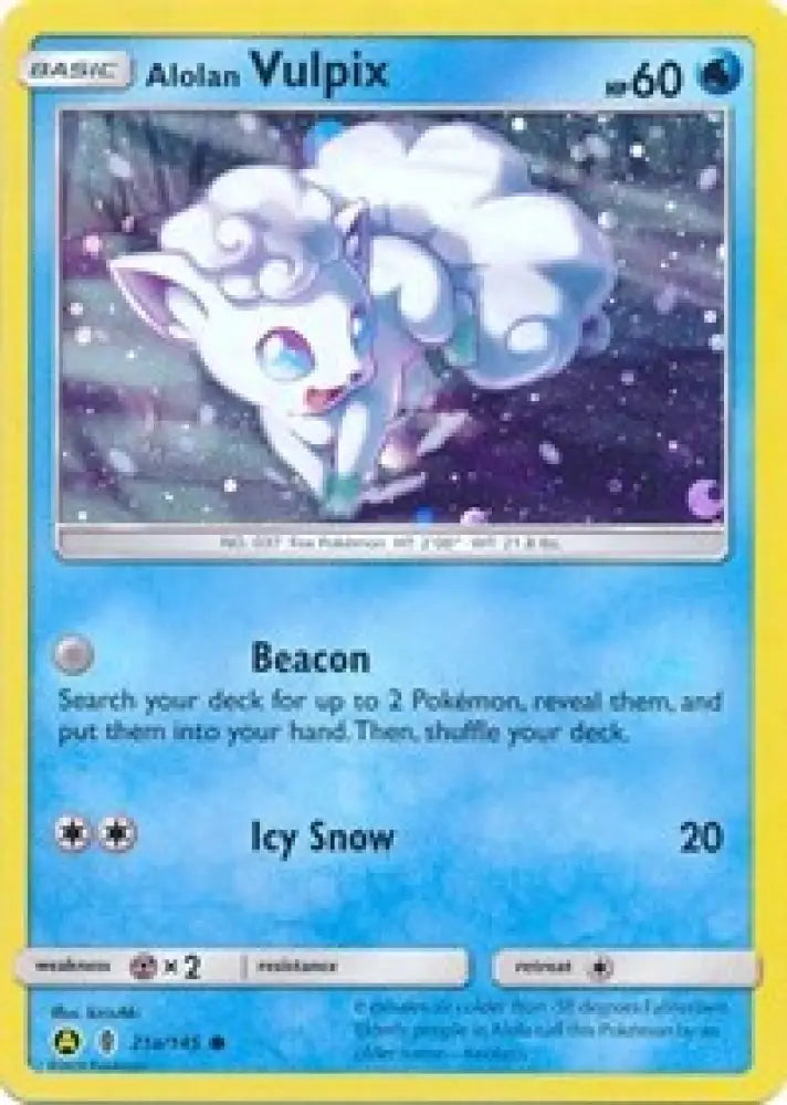 Alolan Vulpix (21a/145) (Alternate Art Promo) [Sun & Moon: Guardians Rising] - Pokemon Single