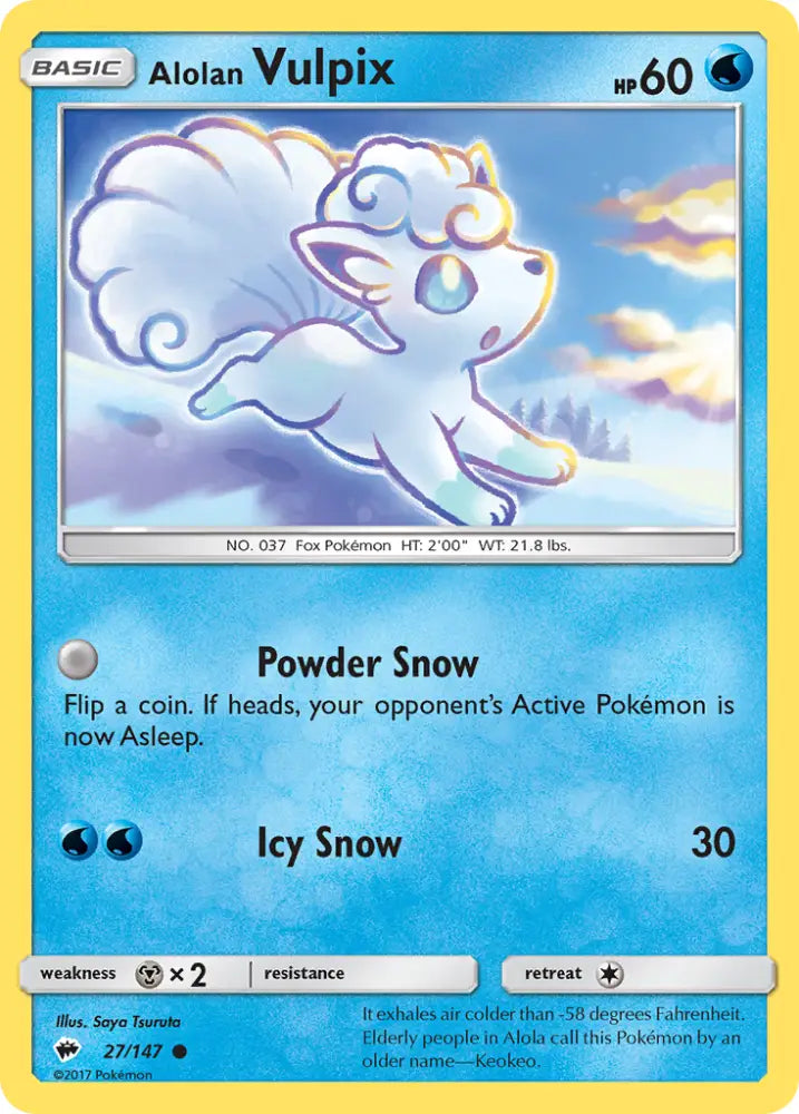 Alolan Vulpix (27/147) [Sun & Moon: Burning Shadows] - Pokemon Single