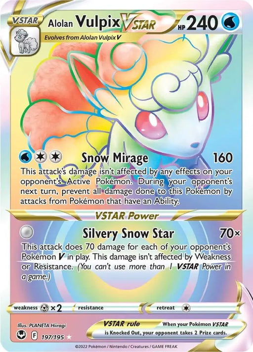 Alolan Vulpix VSTAR (197/195) [Sword & Shield: Silver Tempest] - Pokemon Single