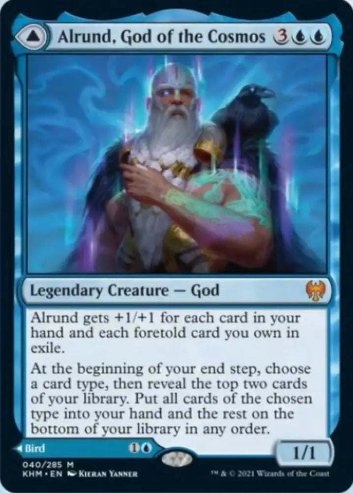Alrund God of the Cosmos // Hakka Whispering Raven [Kaldheim] - MTG Single
