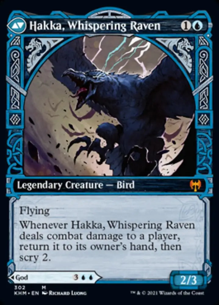 Alrund God of the Cosmos // Hakka Whispering Raven (Showcase) [Kaldheim] - MTG Single