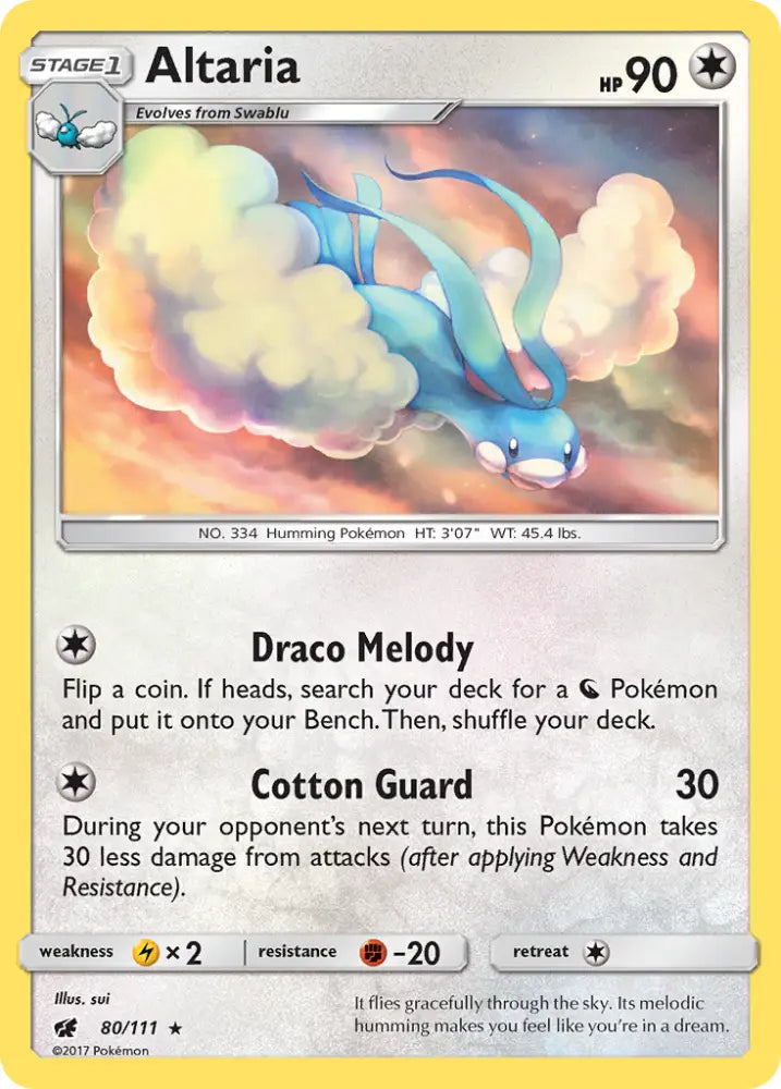 Altaria (80/111) [Sun & Moon: Crimson Invasion] - Pokemon Single