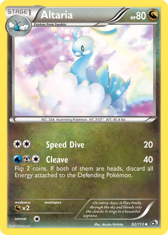 Altaria (92/113) [Black & White: Legendary Treasures] - Pokemon Single