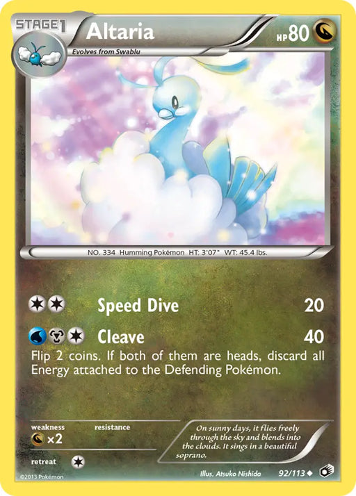 Altaria (92/113) [Black & White: Legendary Treasures] - Pokemon Single