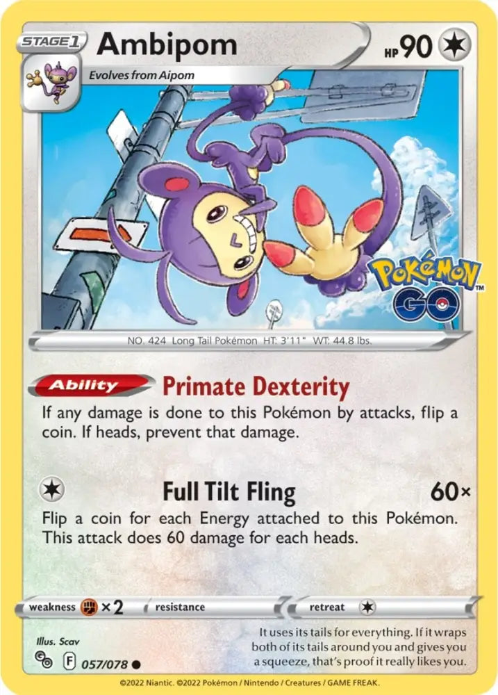 Ambipom (057/078) [Pokémon GO] - Pokemon Single