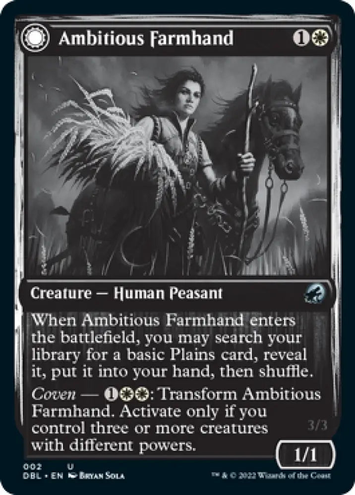 Ambitious Farmhand // Seasoned Cathar [Innistrad: Double Feature] - MTG Single