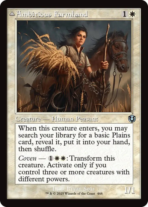 Ambitious Farmhand // Seasoned Cathar (Retro Frame) [Innistrad Remastered] - MTG Single