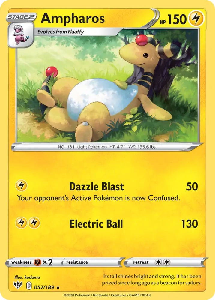 Ampharos (057/189) [Sword & Shield: Darkness Ablaze] - Pokemon Single