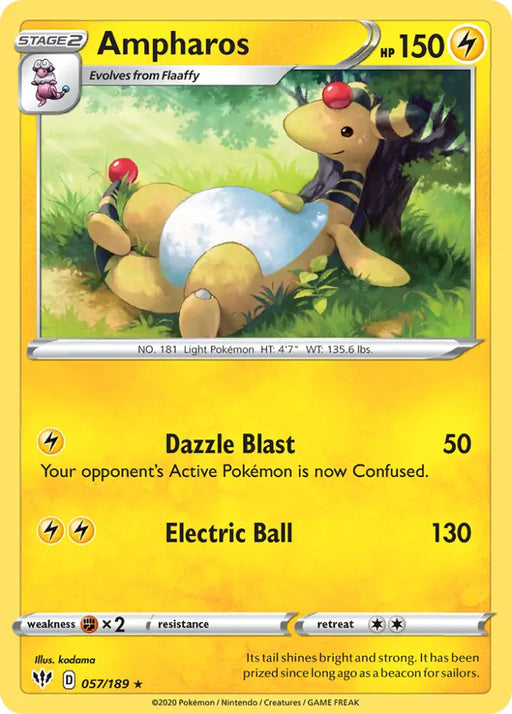 Ampharos (057/189) [Sword & Shield: Darkness Ablaze] - Pokemon Single