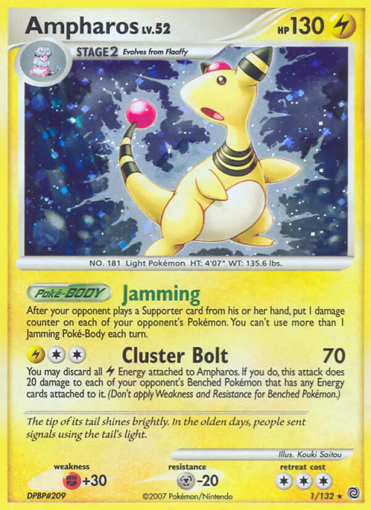Ampharos (1/132) (Theme Deck Exclusive) [Diamond & Pearl: Secret Wonders] - Pokemon Single