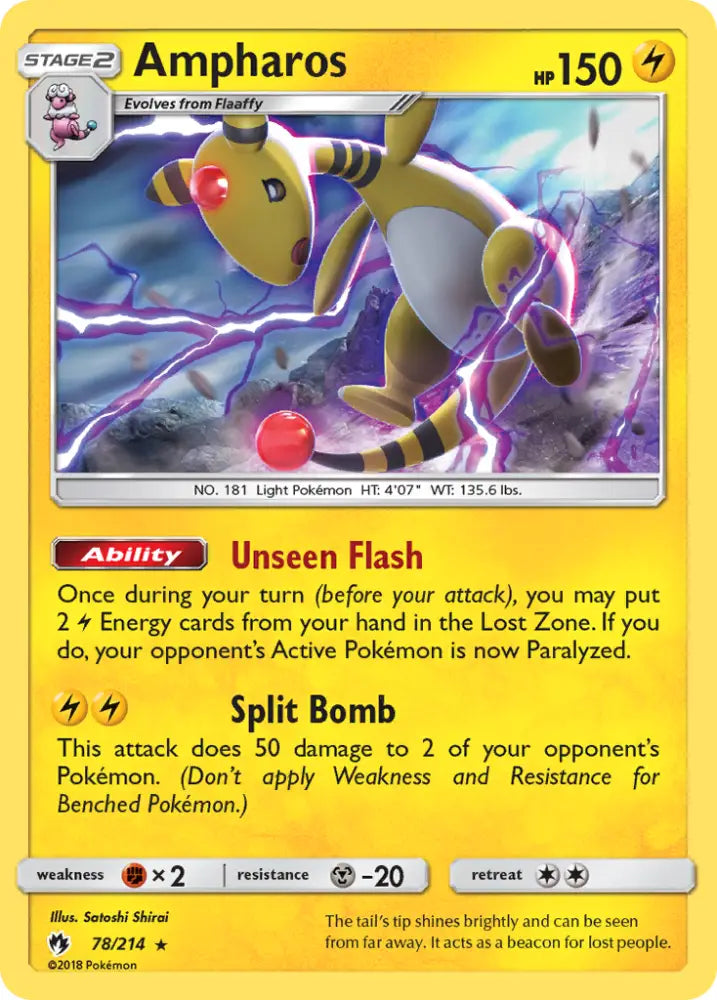 Ampharos (78/214) [Sun & Moon: Lost Thunder] - Pokemon Single
