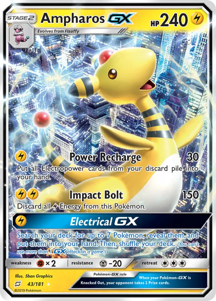 Ampharos GX (43/181) [Sun & Moon: Team Up] - Pokemon Single