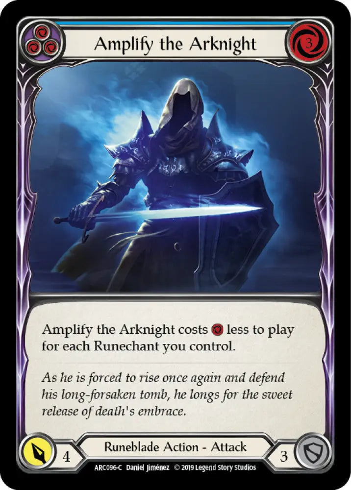 Amplify the Arknight (Blue) [Arcane Rising 1st Edition] 1st Edition Rainbow Foil - Flesh And Blood Single