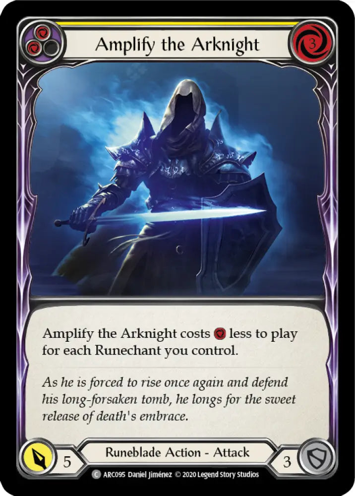 Amplify the Arknight (Yellow) [Arcane Rising Unlimited] Unlimited Rainbow Foil - Flesh And Blood Single