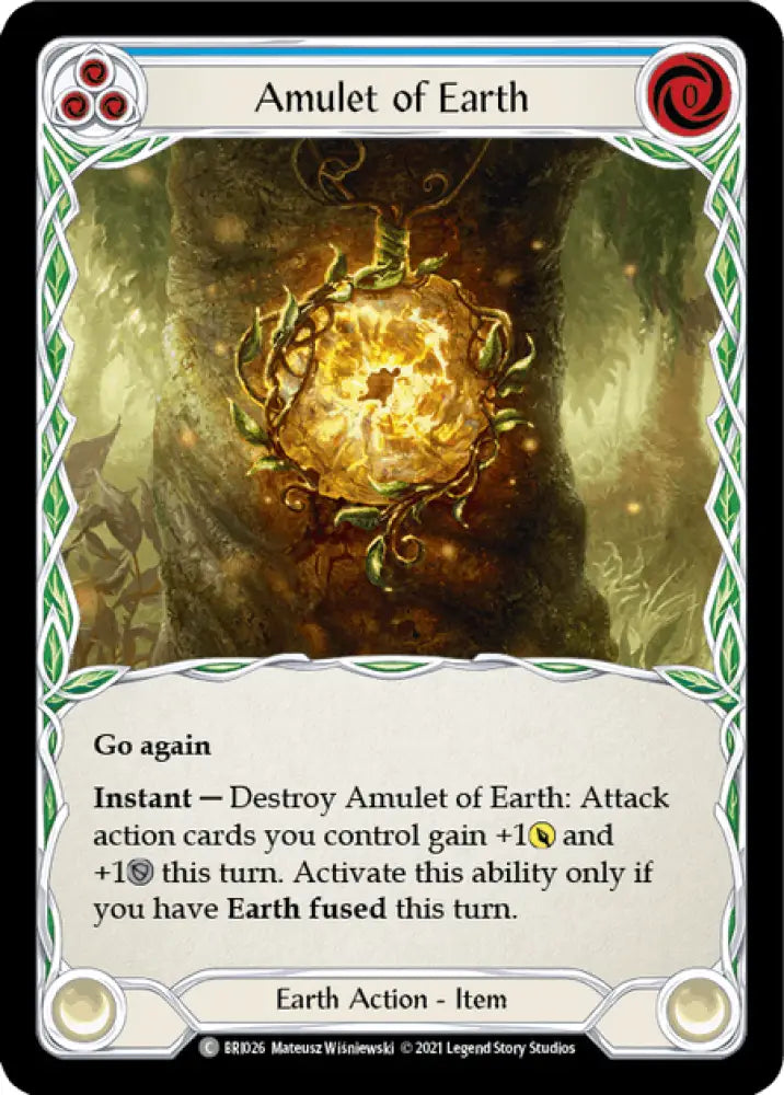 Amulet of Earth (Blue) [Tales of Aria Blitz Deck] 1st Edition Normal - Flesh And Blood Single