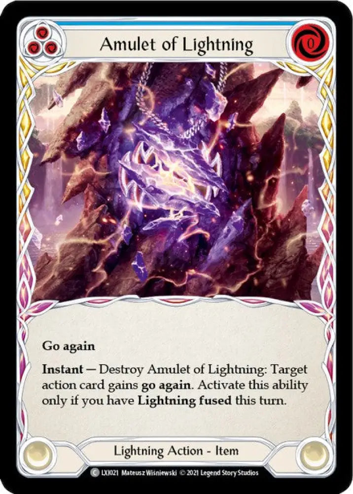 Amulet of Lightning (Blue) [Tales of Aria Blitz Deck] 1st Edition Normal - Flesh And Blood Single