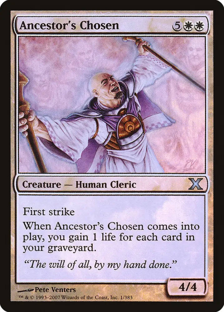 Ancestor’s Chosen (Premium Foil) [Tenth Edition] - MTG Single