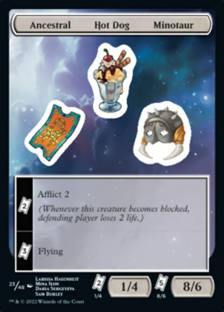 Ancestral Hot Dog Minotaur [Unfinity Stickers] - MTG Single