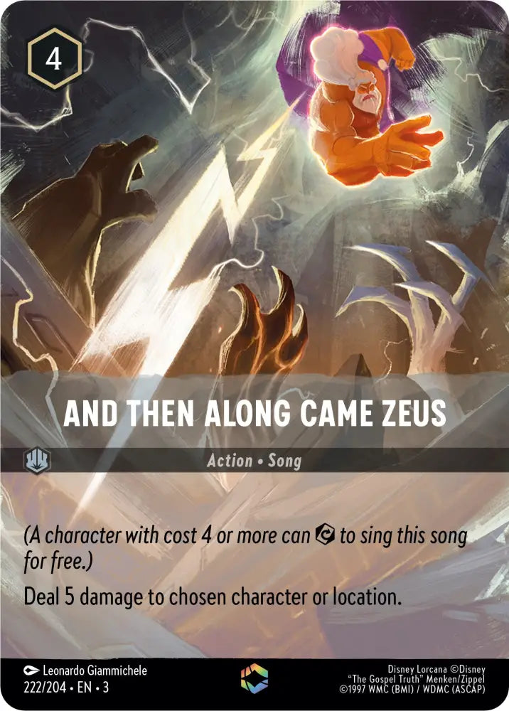 And Then Along Came Zeus (Alternate Art) (222/204) [Into the Inklands] - Lorcana Single