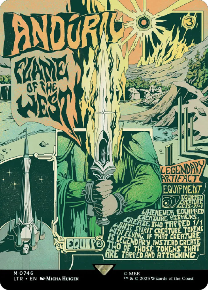 Anduril Flame of the West (Borderless Poster) [The Lord of the Rings: Tales of Middle-Earth] - MTG Single