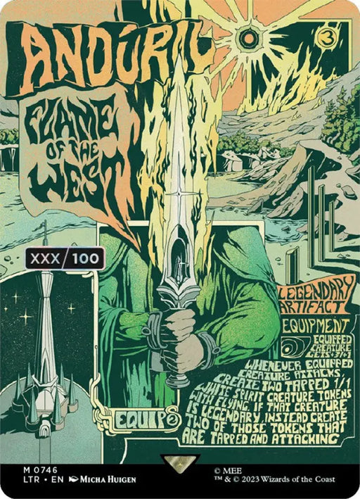 Anduril Flame of the West (Borderless Poster) (Serialized) [The Lord of the Rings: Tales of Middle-Earth] - MTG Single