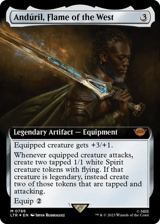 Anduril Flame of the West (Extended Art) (Surge Foil) [The Lord of the Rings: Tales of Middle-Earth] - MTG Single