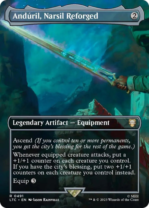 Anduril Narsil Reforged (Borderless) [The Lord of the Rings: Tales of Middle-Earth Commander] - MTG Single