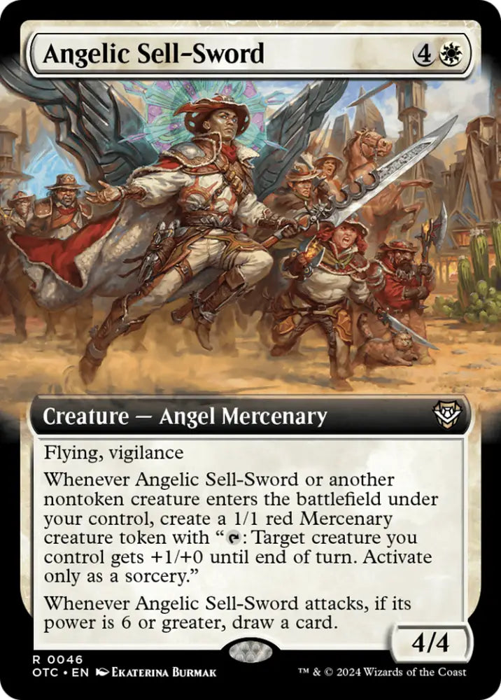 Angelic Sell-Sword (Extended Art) [Outlaws of Thunder Junction Commander] - MTG Single