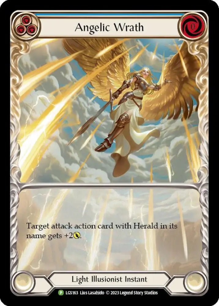 Angelic Wrath (Blue) [LGS163] (Promo) Rainbow Foil - Flesh And Blood Single