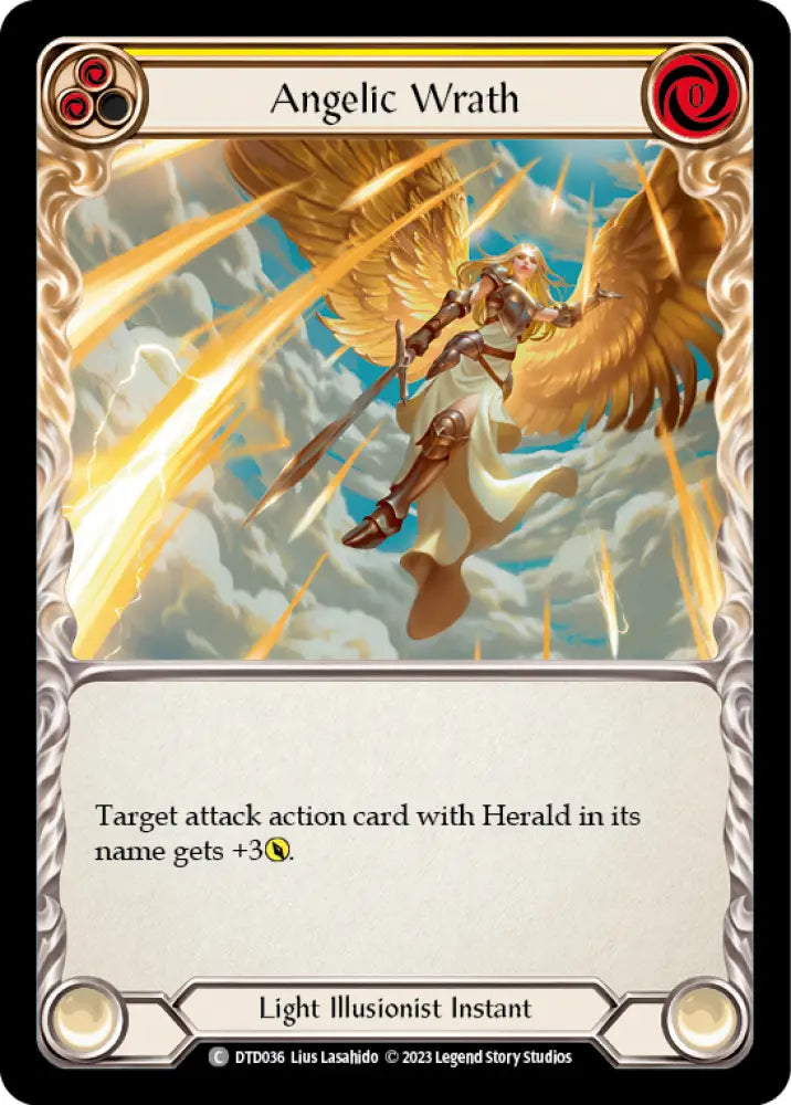 Angelic Wrath (Yellow) [Dusk Till Dawn] Rainbow Foil - Flesh And Blood Single