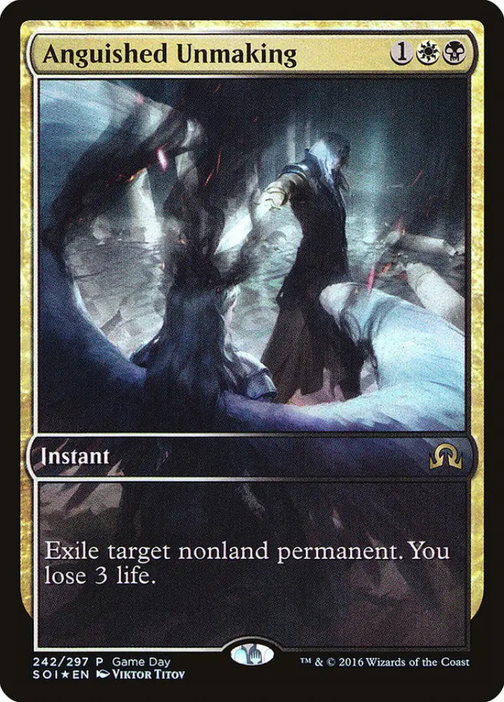 Anguished Unmaking (Game Day) (Full Art) [Shadows over Innistrad Promos] - MTG Single