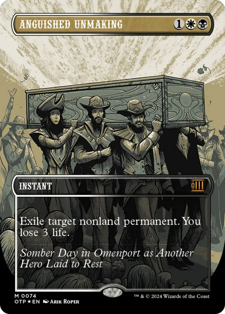 Anguished Unmaking (Textured Foil) [Outlaws of Thunder Junction: Breaking News] - MTG Single