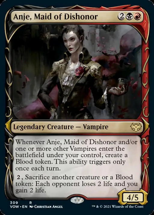 Anje Maid of Dishonor (Showcase Fang Frame) [Innistrad: Crimson Vow] - MTG Single