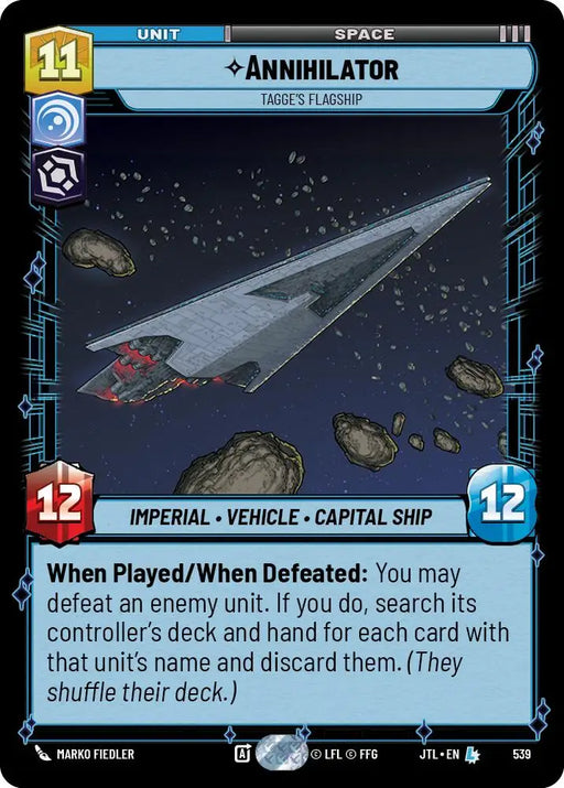 Annihilator - Tagge’s Flagship (Foil) (539) [Jump to Lightspeed] - Star Wars: Unlimited Single