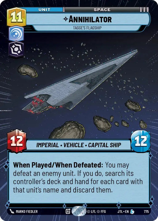 Annihilator - Tagge’s Flagship (Hyperspace Foil) (775) [Jump to Lightspeed] - Star Wars: Unlimited Single