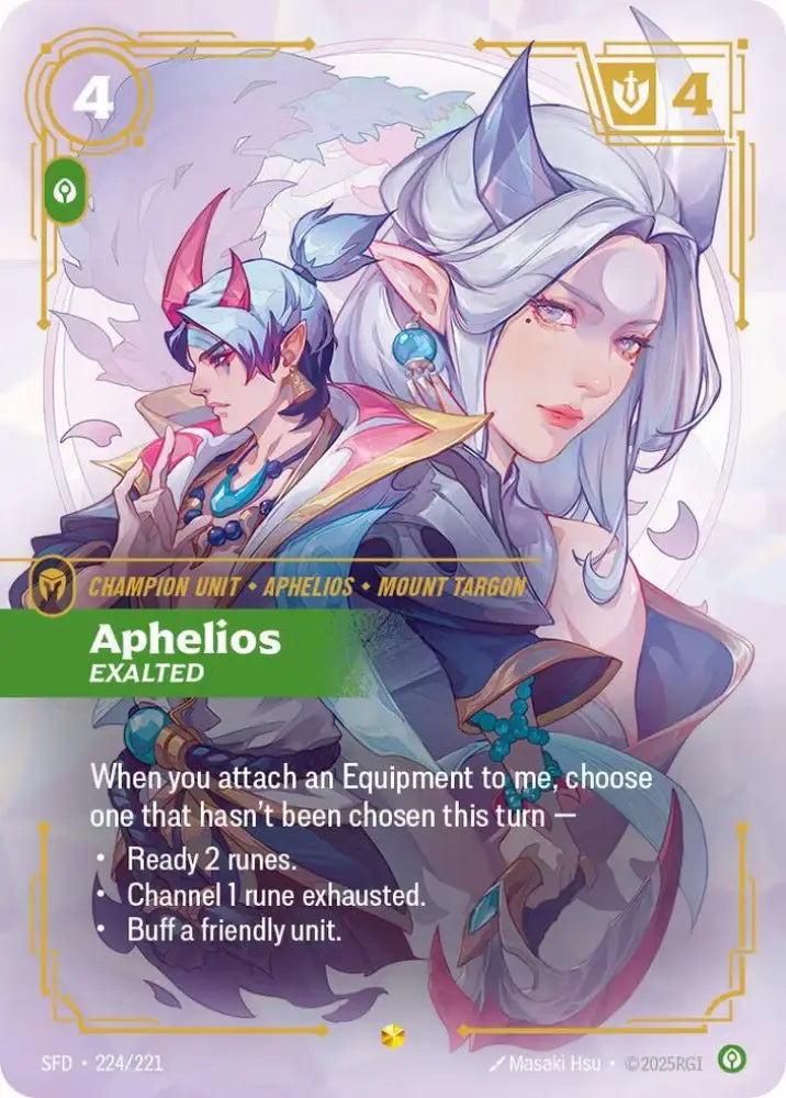 Aphelios - Exalted (Overnumbered) (224/221) [Spiritforged]