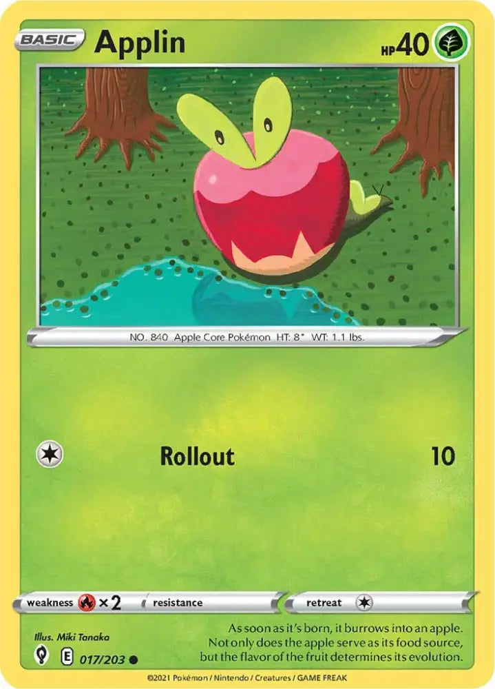 Applin (017/203) [Sword & Shield: Evolving Skies] - Pokemon Single