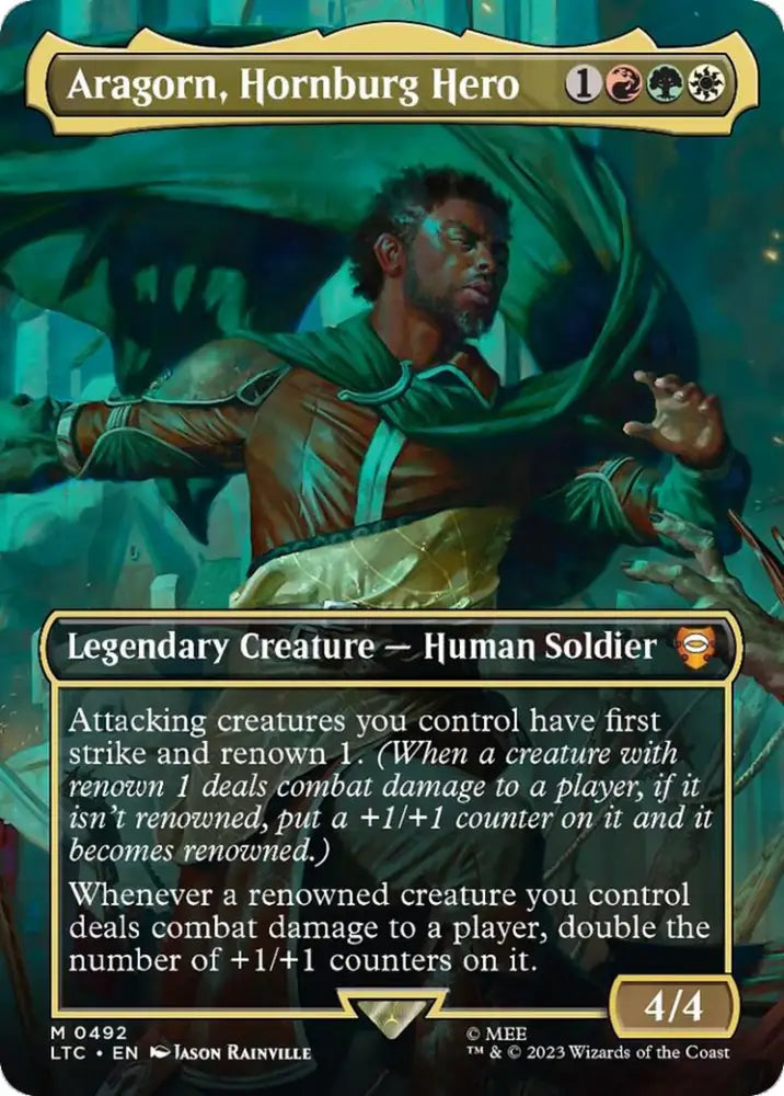 Aragorn Hornburg Hero (Borderless) [The Lord of the Rings: Tales of Middle-Earth Commander] - MTG Single