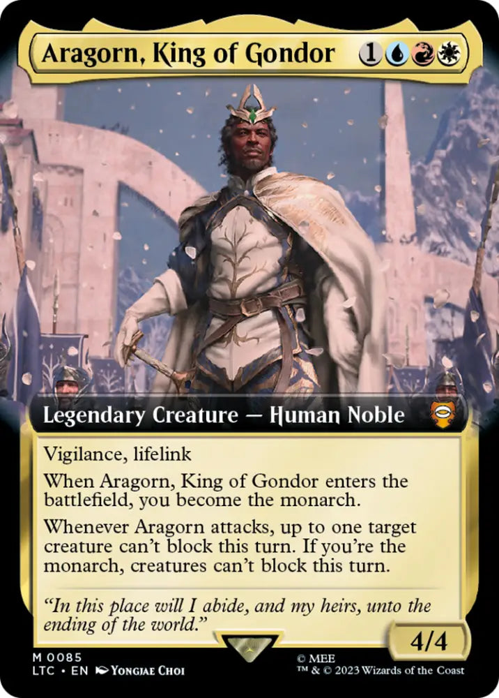 Aragorn King of Gondor (Extended Art) [The Lord of the Rings: Tales of Middle-Earth Commander] - MTG Single