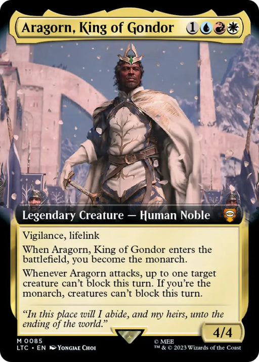 Aragorn King of Gondor (Extended Art) [The Lord of the Rings: Tales of Middle-Earth Commander] - MTG Single