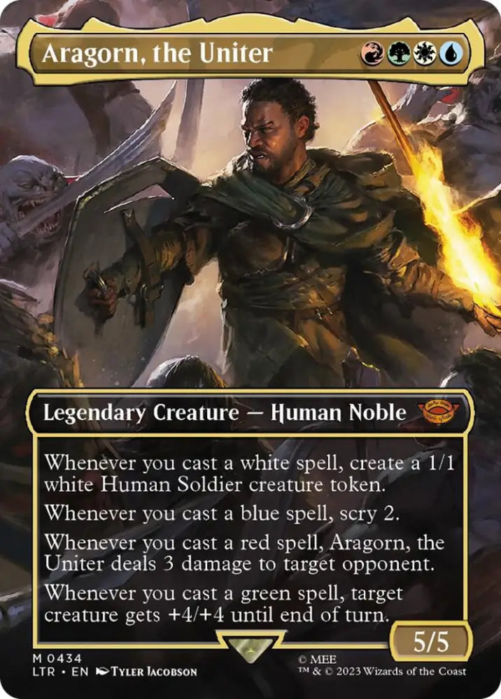 Aragorn the Uniter (Borderless Alternate Art) [The Lord of the Rings: Tales of Middle-Earth] - MTG Single