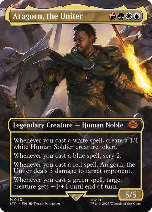 Aragorn the Uniter (Borderless Alternate Art) [The Lord of the Rings: Tales of Middle-Earth] - MTG Single