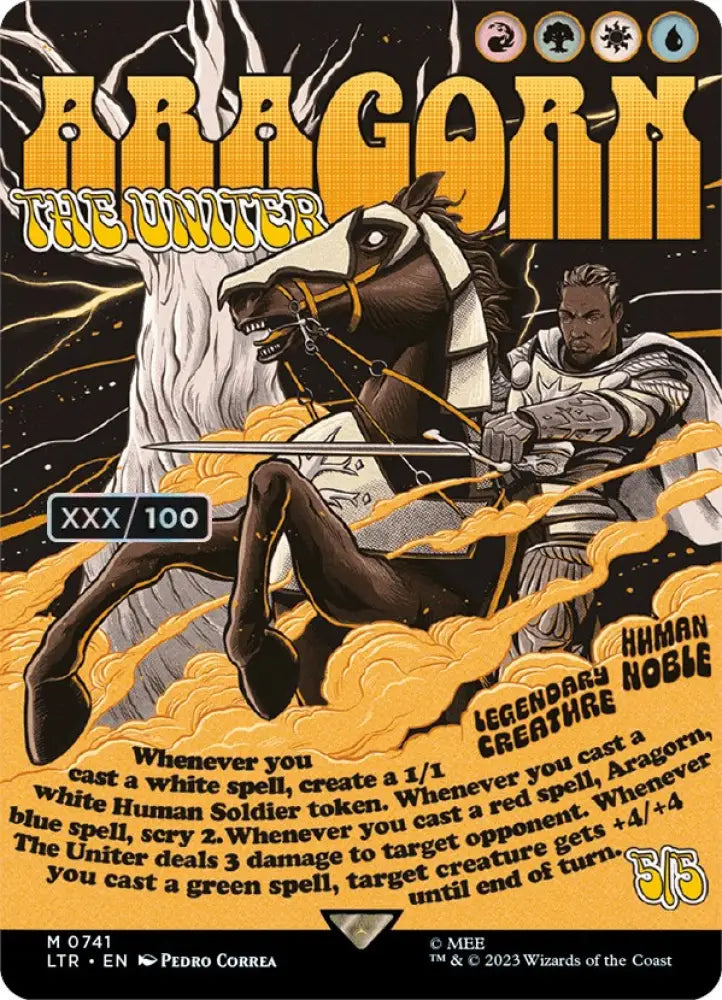 Aragorn the Uniter (Borderless Poster) (Serialized) [The Lord of the Rings: Tales of Middle-Earth] - MTG Single