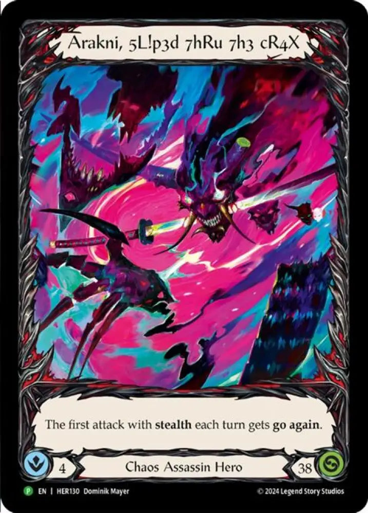 Arakni 5L!p3d 7hRu 73h cR4X (Extended Art) [HER130] (Promo) Cold Foil - Flesh And Blood Single