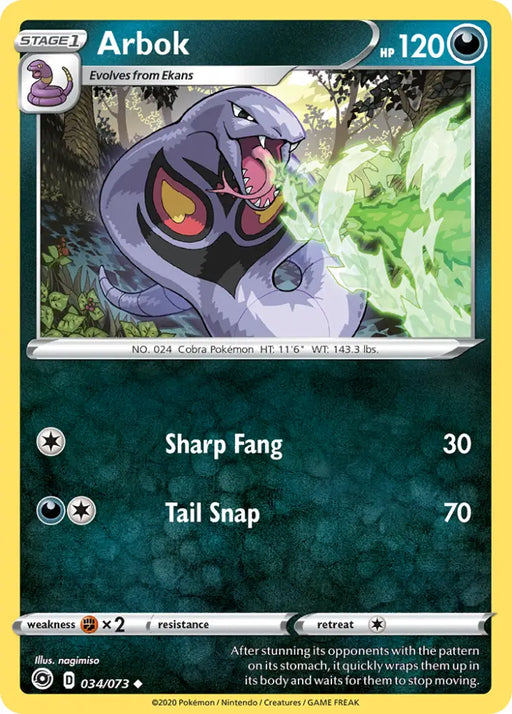 Arbok (034/073) [Sword & Shield: Champion’s Path] - Pokemon Single
