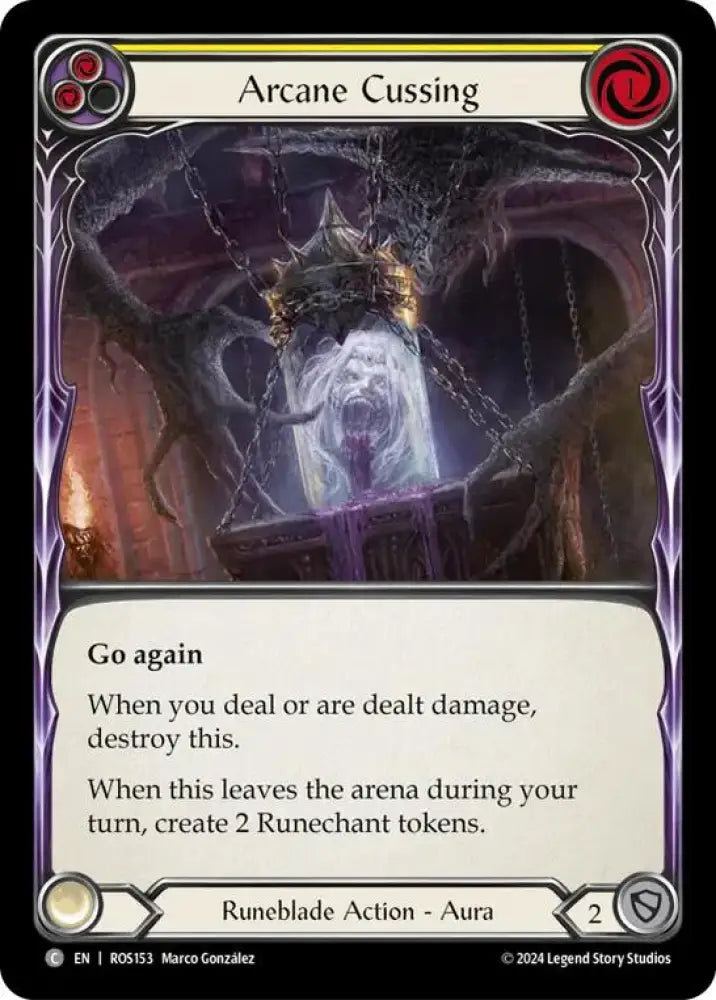 Arcane Cussing (Yellow) [Rosetta] Rainbow Foil - Flesh And Blood Single