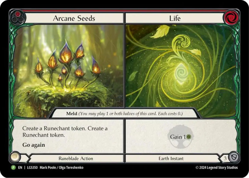 Arcane Seeds // Life [LGS350] (Promo) Cold Foil - Flesh And Blood Single