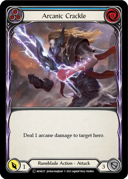 Arcanic Crackle (Blue) [Monarch Unlimited] Unlimited Rainbow Foil - Flesh And Blood Single