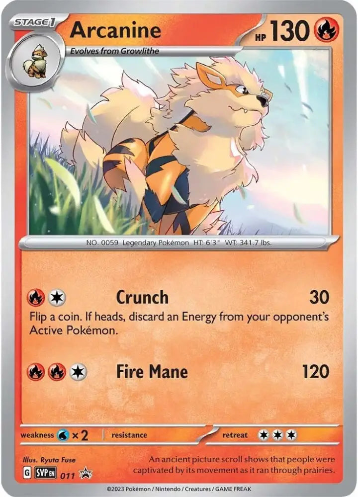 Arcanine (011) [Scarlet & Violet: Black Star Promos] - Pokemon Single