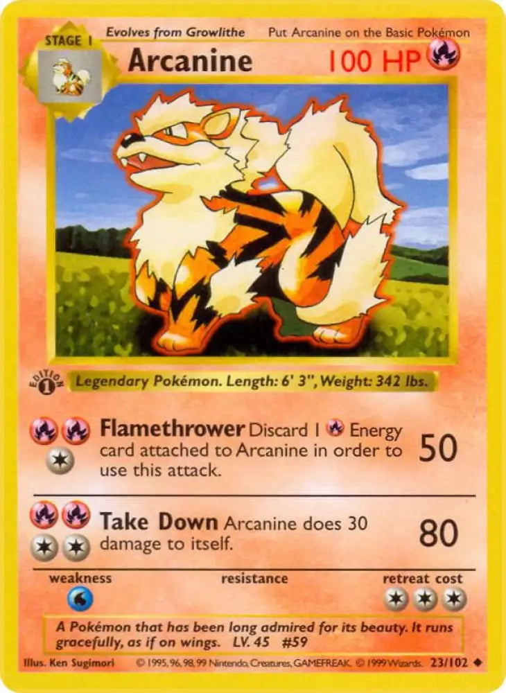 Arcanine (023/102) [Base Set Shadowless (1st Edition)]